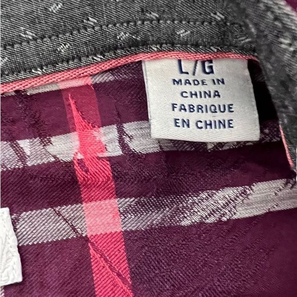 TOMMY Bahama Mens Sz L Holiday Hulu Plaid L/S Rum Berry Silk Blend Shirt - Picture 6 of 8